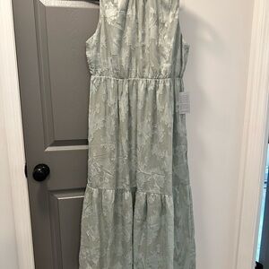 Nordstrom Sage Green Floral Midi Dress